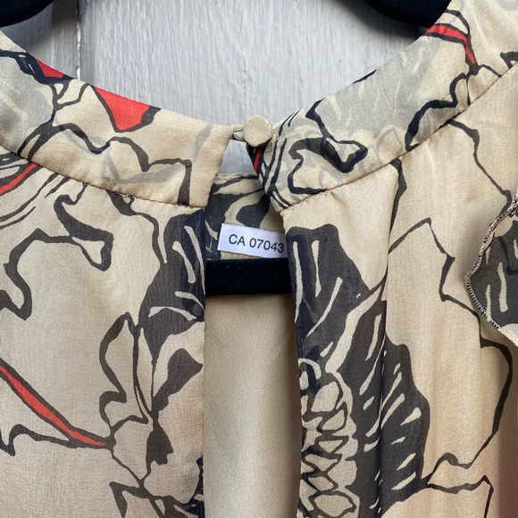 Valentino Floral Chiffon Poppy Print and Ruffle Detail Dress size SMALL - Picture 8 of 8